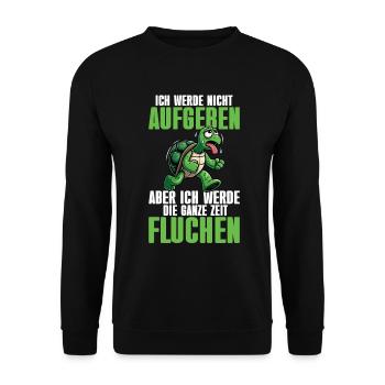 Ich Werde Nicht Aufgeben Schildkröte Läufer - Unisex Pullover - Schwarz - Vorne - Alina (178cm) & Michal (187cm)