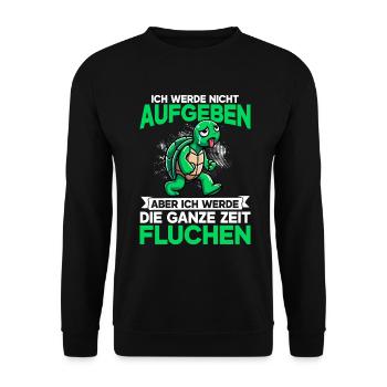Ich Werde Nicht Aufgeben Schildkröte Läufer - Unisex Pullover - Schwarz - Vorne - Alina (178cm) & Michal (187cm)