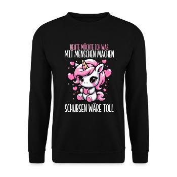 Today I want to do something with people Push - Unisex Sweatshirt - black - Front - Alina (178cm) & Michal (187cm)