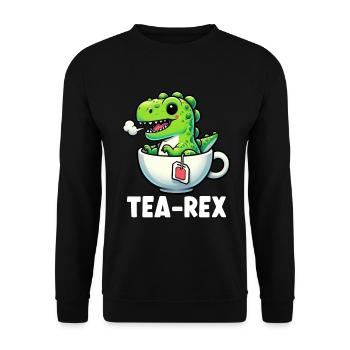 Tea Rex Dinosaur Lover T-Rex Tasse à thé - Sweat-shirt Unisexe - noir - Devant - Alina (178cm) & Michal (187cm)