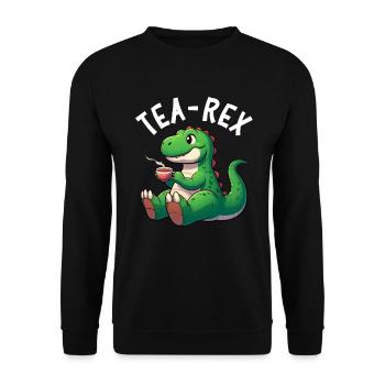 Tea Rex Dinosaur Lover T-Rex Tasse à thé - Sweat-shirt Unisexe - noir - Devant - Alina (178cm) & Michal (187cm)