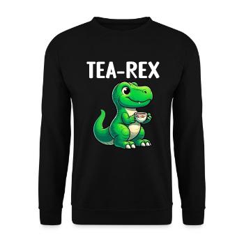 Tea Rex Dinosaur Lover T-Rex Tasse à thé - Sweat-shirt Unisexe - noir - Devant - Alina (178cm) & Michal (187cm)