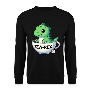 Tee Rex Dinosaurier Liebhaber T-Rex Tea Tasse - Unisex Pullover - Schwarz - Vorne - Alina (178cm) & Michal (187cm)