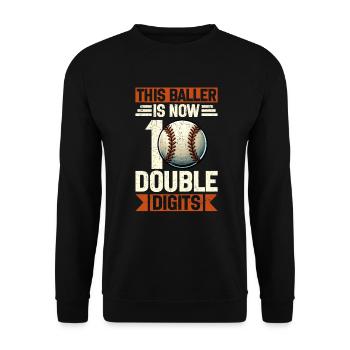Two-Digit Birthday Decorations Boy 10 - Unisex Sweatshirt - black - Front - Alina (178cm) & Michal (187cm)