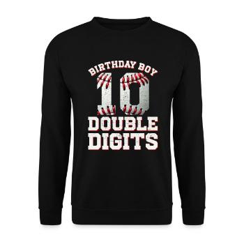 Two-Digit Birthday Decorations Boy 10 - Unisex Sweatshirt - black - Front - Alina (178cm) & Michal (187cm)