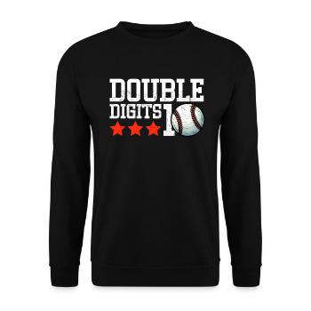 Two-Digit Birthday Decorations Boy 10 - Unisex Sweatshirt - black - Front - Alina (178cm) & Michal (187cm)
