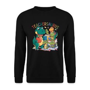 Teachersaurus Rex Dinosaure Professeur Professeur - Sweat-shirt Unisexe - noir - Devant - Alina (178cm) & Michal (187cm)