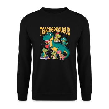 Teachersaurus Rex Dinosaure Professeur Professeur - Sweat-shirt Unisexe - noir - Devant - Alina (178cm) & Michal (187cm)