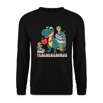 Teachersaurus Rex Dinosaure Professeur Professeur - Sweat-shirt Unisexe - noir - Devant - Alina (178cm) & Michal (187cm)