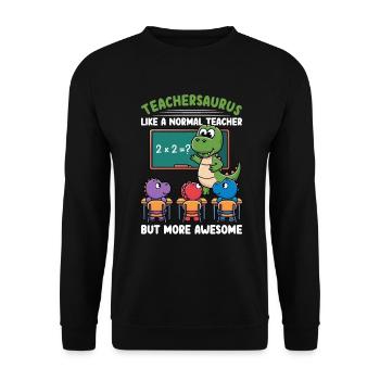 Teachersaurus Rex Dinosaure Professeur Professeur - Sweat-shirt Unisexe - noir - Devant - Alina (178cm) & Michal (187cm)