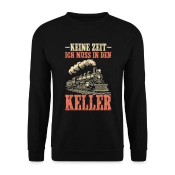 Trains de locomotives à vapeur de chemin de fer miniature - Sweat-shirt Unisexe - noir - Devant - Alina (178cm) & Michal (187cm)