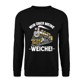 Trains de locomotives à vapeur de chemin de fer miniature - Sweat-shirt Unisexe - noir - Devant - Alina (178cm) & Michal (187cm)