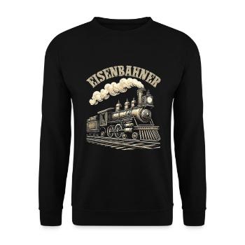 Trains de locomotives à vapeur de chemin de fer miniature - Sweat-shirt Unisexe - noir - Devant - Alina (178cm) & Michal (187cm)