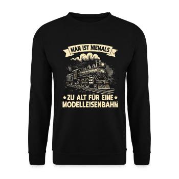 Trains de locomotives à vapeur de chemin de fer miniature - Sweat-shirt Unisexe - noir - Devant - Alina (178cm) & Michal (187cm)