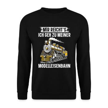 Trains de locomotives à vapeur de chemin de fer miniature - Sweat-shirt Unisexe - noir - Devant - Alina (178cm) & Michal (187cm)