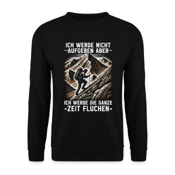 Berge Natur Bergsteigen Alpen Klettern Wandern - Unisex Pullover - Schwarz - Vorne - Alina (178cm) & Michal (187cm)