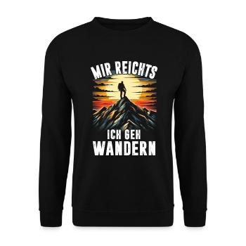 Berge Natur Bergsteigen Alpen Klettern Wandern - Unisex Pullover - Schwarz - Vorne - Alina (178cm) & Michal (187cm)