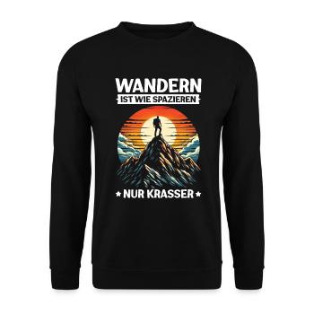 Berge Natur Bergsteigen Alpen Klettern Wandern - Unisex Pullover - Schwarz - Vorne - Alina (178cm) & Michal (187cm)