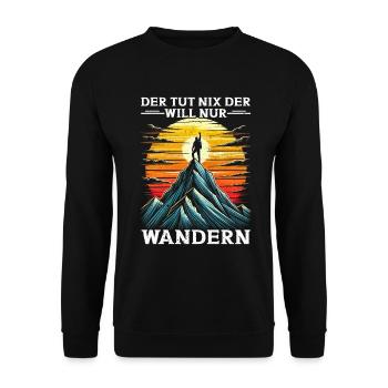 Berge Natur Bergsteigen Alpen Klettern Wandern - Unisex Pullover - Schwarz - Vorne - Alina (178cm) & Michal (187cm)