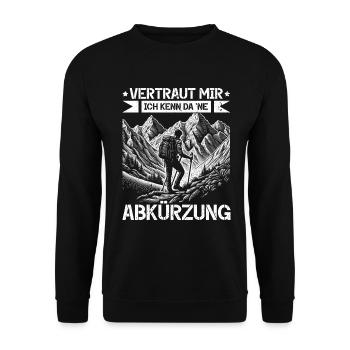 Berge Natur Bergsteigen Alpen Klettern Wandern - Unisex Pullover - Schwarz - Vorne - Alina (178cm) & Michal (187cm)