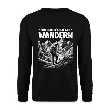 Berge Natur Bergsteigen Alpen Klettern Wandern - Unisex Pullover - Schwarz - Vorne - Alina (178cm) & Michal (187cm)