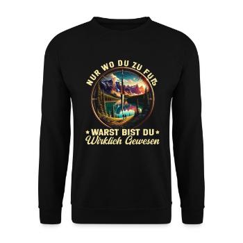 Berge Natur Bergsteigen Alpen Klettern Wandern - Unisex Pullover - Schwarz - Vorne - Alina (178cm) & Michal (187cm)