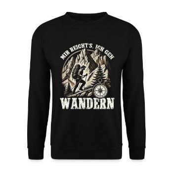 Berge Natur Bergsteigen Alpen Klettern Wandern - Unisex Pullover - Schwarz - Vorne - Alina (178cm) & Michal (187cm)