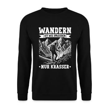 Berge Natur Bergsteigen Alpen Klettern Wandern - Unisex Pullover - Schwarz - Vorne - Alina (178cm) & Michal (187cm)