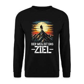 Berge Natur Bergsteigen Alpen Klettern Wandern - Unisex Pullover - Schwarz - Vorne - Alina (178cm) & Michal (187cm)