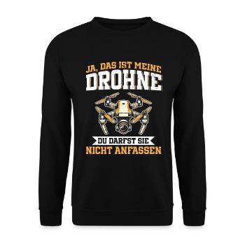 Pilote de drone quadricoptère Quadricoptère volant - Sweat-shirt Unisexe - noir - Devant - Alina (178cm) & Michal (187cm)