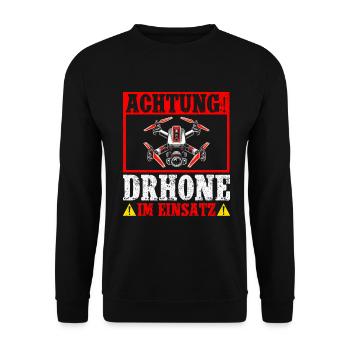 Pilote de drone quadricoptère Quadricoptère volant - Sweat-shirt Unisexe - noir - Devant - Alina (178cm) & Michal (187cm)
