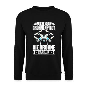 Pilote de drone quadricoptère Quadricoptère volant - Sweat-shirt Unisexe - noir - Devant - Alina (178cm) & Michal (187cm)