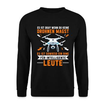 Pilote de drone quadricoptère Quadricoptère volant - Sweat-shirt Unisexe - noir - Devant - Alina (178cm) & Michal (187cm)