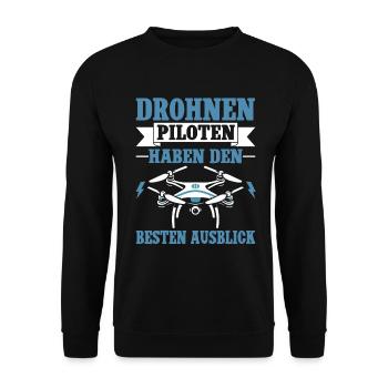 Pilote de drone quadricoptère Quadricoptère volant - Sweat-shirt Unisexe - noir - Devant - Alina (178cm) & Michal (187cm)