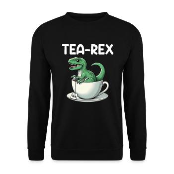 Tea Rex Dinosaur Lover T-Rex Tasse à thé - Sweat-shirt Unisexe - noir - Devant - Alina (178cm) & Michal (187cm)
