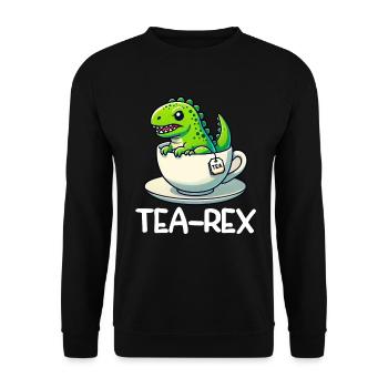 Tea Rex Dinosaur Lover T-Rex Tasse à thé - Sweat-shirt Unisexe - noir - Devant - Alina (178cm) & Michal (187cm)