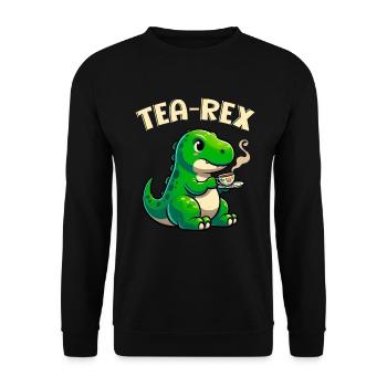 Tea Rex Dinosaur Lover T-Rex Tasse à thé - Sweat-shirt Unisexe - noir - Devant - Alina (178cm) & Michal (187cm)