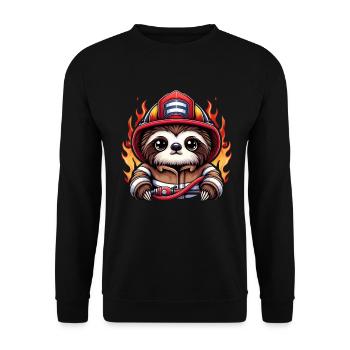 Sloth Firefighter Fire Brigade Professional Fire Brigade - Unisex Sweatshirt - black - Front - Alina (178cm) & Michal (187cm)
