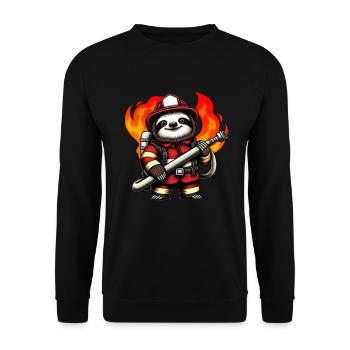 Sloth Firefighter Fire Brigade Professional Fire Brigade - Unisex Sweatshirt - black - Front - Alina (178cm) & Michal (187cm)