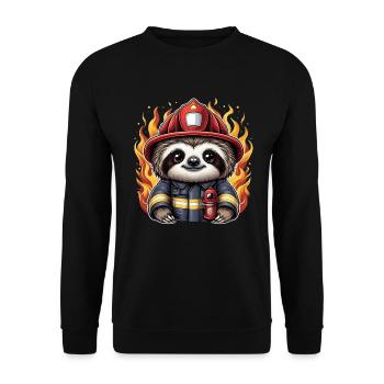 Sloth Firefighter Fire Brigade Professional Fire Brigade - Unisex Sweatshirt - black - Front - Alina (178cm) & Michal (187cm)
