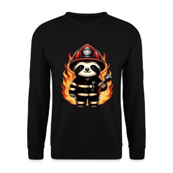 Sloth Firefighter Fire Brigade Professional Fire Brigade - Unisex Sweatshirt - black - Front - Alina (178cm) & Michal (187cm)
