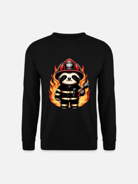 Faultier Feuerwehrmann Feuerwehr Berufsfeuerwehr - Unisex sweater - sort