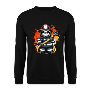 Sloth Firefighter Fire Brigade Professional Fire Brigade - Unisex Sweatshirt - black - Front - Alina (178cm) & Michal (187cm)