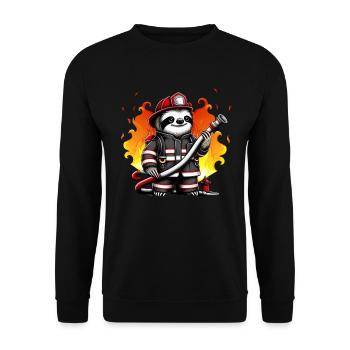 Sloth Firefighter Fire Brigade Professional Fire Brigade - Unisex Sweatshirt - black - Front - Alina (178cm) & Michal (187cm)