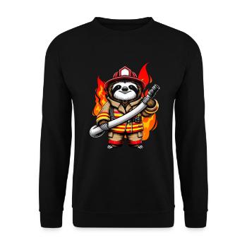 Sloth Firefighter Fire Brigade Professional Fire Brigade - Unisex Sweatshirt - black - Front - Alina (178cm) & Michal (187cm)