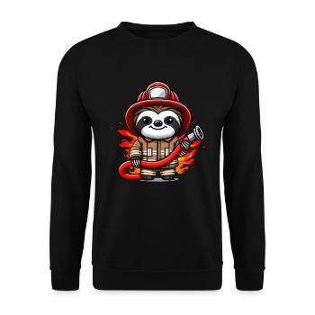 Sloth Firefighter Fire Brigade Professional Fire Brigade - Unisex Sweatshirt - black - Front - Alina (178cm) & Michal (187cm)