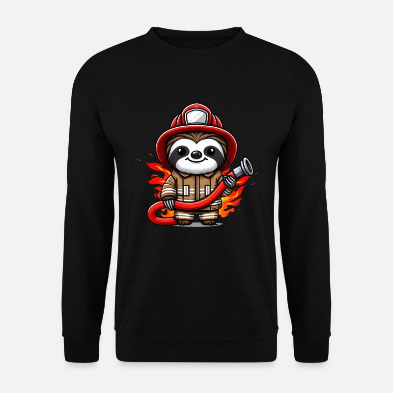 Sloth Firefighter Fire Brigade Professional Fire Brigade - Unisex Sweatshirt - black