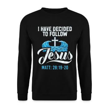 Taufe Getaufte Christliche Jesusgott -Bibel - Unisex Pullover - Schwarz - Vorne - Alina (178cm) & Michal (187cm)