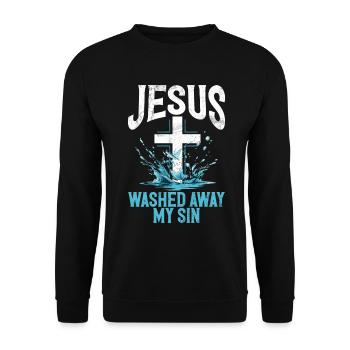 Taufe Getaufte Christliche Jesusgott -Bibel - Unisex Pullover - Schwarz - Vorne - Alina (178cm) & Michal (187cm)