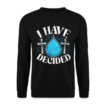 Taufe Getaufte Christliche Jesusgott -Bibel - Unisex Pullover - Schwarz - Vorne - Alina (178cm) & Michal (187cm)